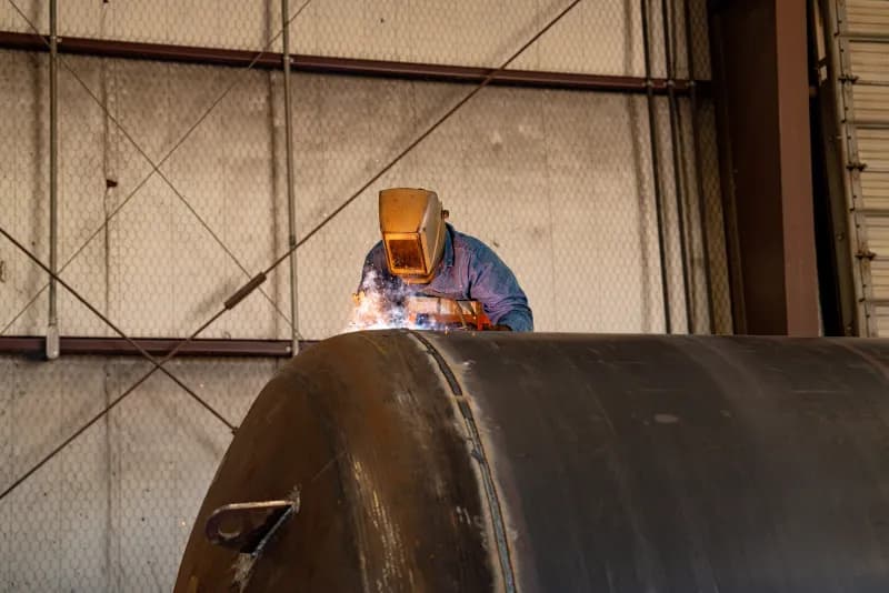 Viking Inc. welder fabricating a pressure vessel